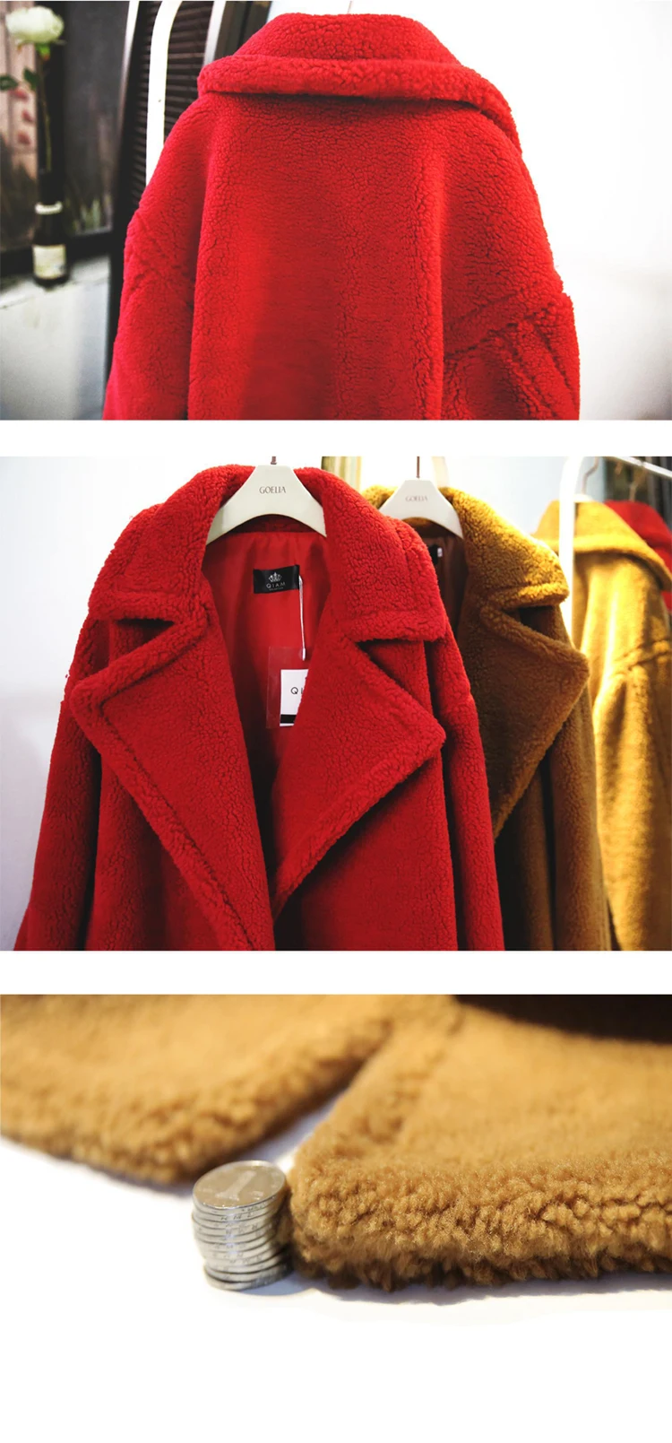 Teddy Coat Women 2018 Winter Thicken Pink Faux Fur Coat lapel collar female Loose Plush Coat Warm Long Lamb Wool Coats (23)