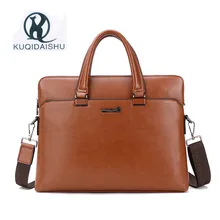 KuQiDaiShu Марка искусственная кожа Бизнес сумка Мода Человек Сумки сумки ноутбук Портфели Курьерские сумки Сумка sacoche Homme