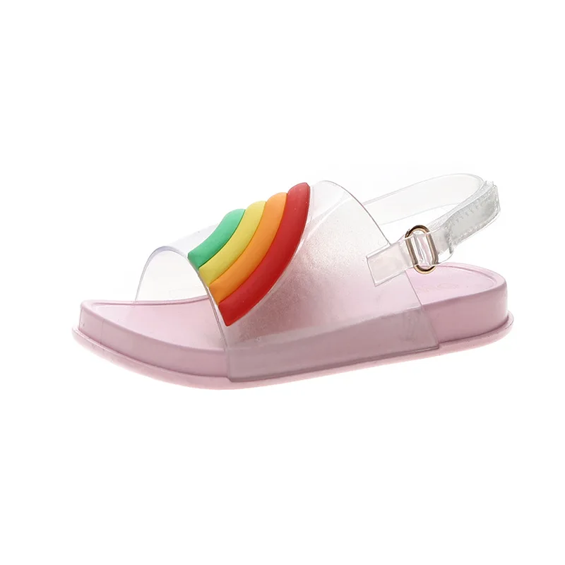 

Mini Melissa Rainbow Girls Boys Sandals 2019 Summer New Girls Sandals Toddler Shoes Non-slip Kids Sandals