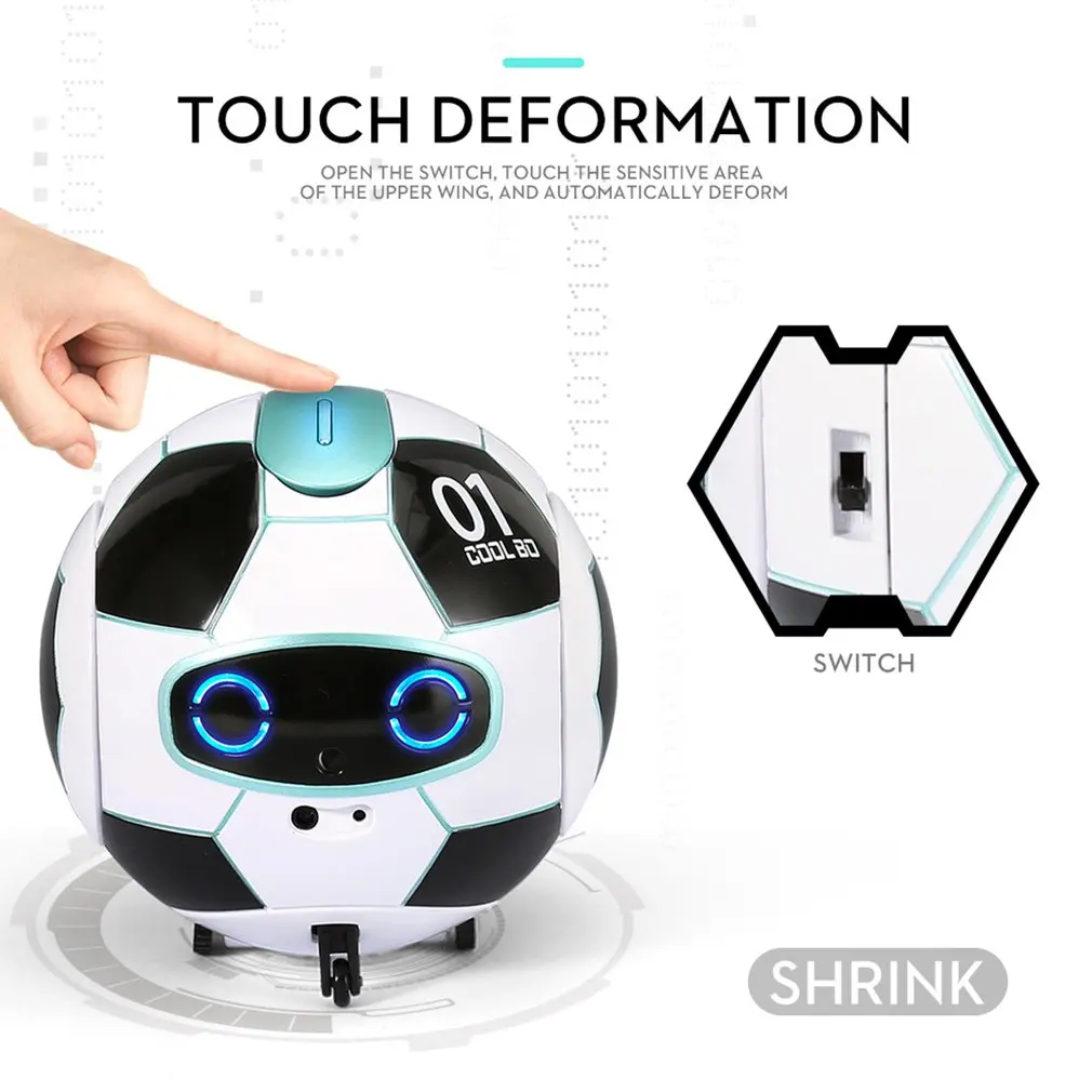 J01 Soccer Robot Speech Recognition Version Sing Dance Cool BO Ball Soccer Robot Infrared Sensor Automatic Smart Robot Toy Gifts