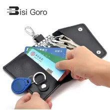BISI GORO брендовый Автомобильный держатель для ключей из натуральной коровьей кожи для мужчин и женщин сумка для ключей от машины кошелек модные Мультифункциональные мини-чехол для ключей