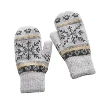 MISSKY женские перчатки зимние вязаные теплые перчатки Нежный узор ветрозащитные перчатки варежки