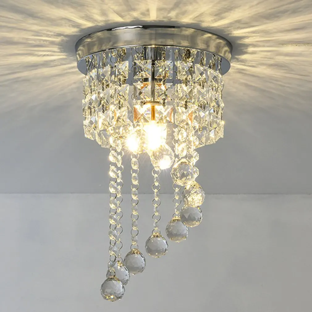 

S Shape Crystal Porch Sparkling Crystal LED Ceiling Lamp Chandelier Hallway Porch Pendant Light Lighting