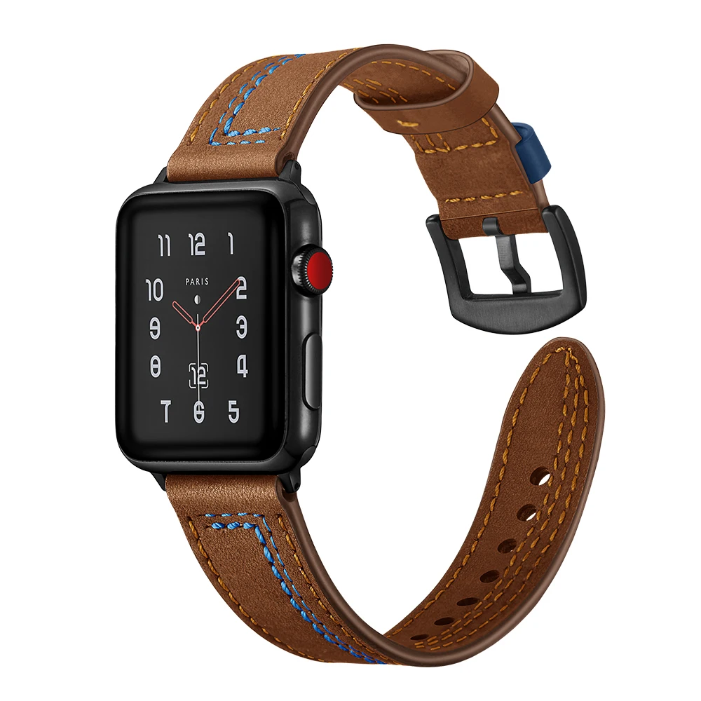 

leather replacement sport strap for apple watch band 40mm 44mm iwatch series 4 3 2 1 42mm 38mm watchband wrist belt accessories