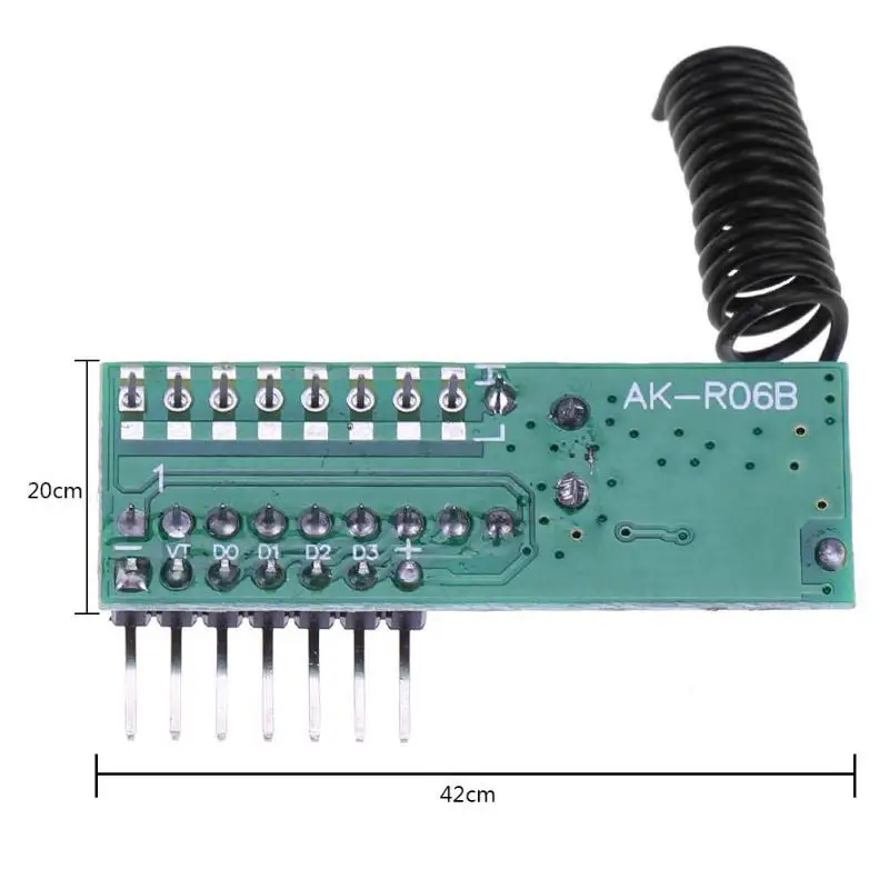 ALLOYSEED 433 мгц радиочастотный Супергетеродинный декодирующий передатчик приемник модуль комплект с антенной для дистанционного управления дверной переключатель