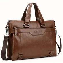 2016 New Men’s Shoulder Crossbody Bag Senior Oil Wax Leather Handbag Busines s Briefcase 14 Inch Laptop Bags Messenger Bag