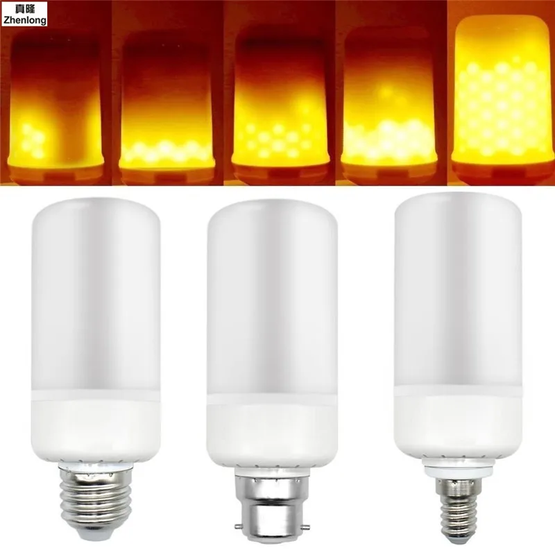 

E27 E14 B22 Bulb 99PCS SMD2835 LED Lamp Flame Effect Fire Light Bulbs 5W Flickering Emulation Flame Lights 1900K-2200K AC85-265V