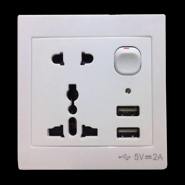 High Quality Electrical Plug Socket International Universal Double USB