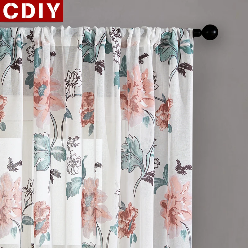Соревнование CDIY Цветочный Тюль для Гостиная Спальня вуаль шторы Европа печатных штор шторы индивидуальные ткань