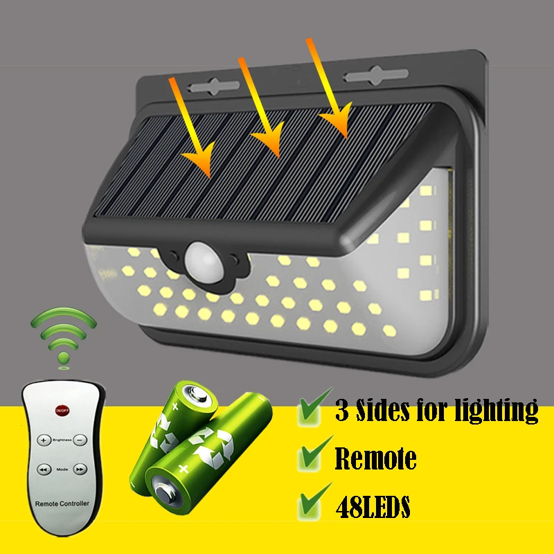 

LED Solar power light Perfect quality LED Solar Outdoor lighting Motion Sensor wall light with Remote Solar garden lights