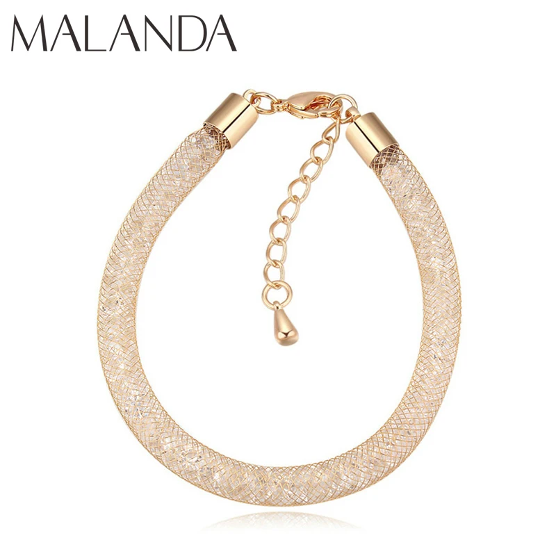 

Malanda New Design Magic Bag Metal Bangles Bracelets For Women Austrian Crystal Bangle Fashion Wedding Party Jewelry Girl Gift