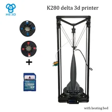 HE3D NEWest Kossel K280 large delta 3D printer kit impresora 24V 400w power with auto level and heat bed two filament for gift