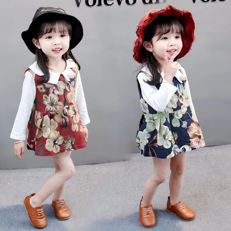 Wholesale (4 pieces/lot) 2018 Children's Clothes T shirt & Floral Vest