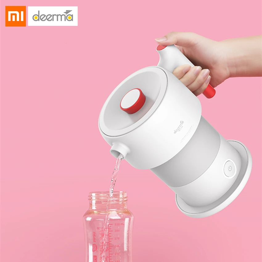 Mijia Deerma складной электрический чайник 600 мл портативный ручной мгновенный нагрев Электрический чайник для воды съемный провод для путешествий