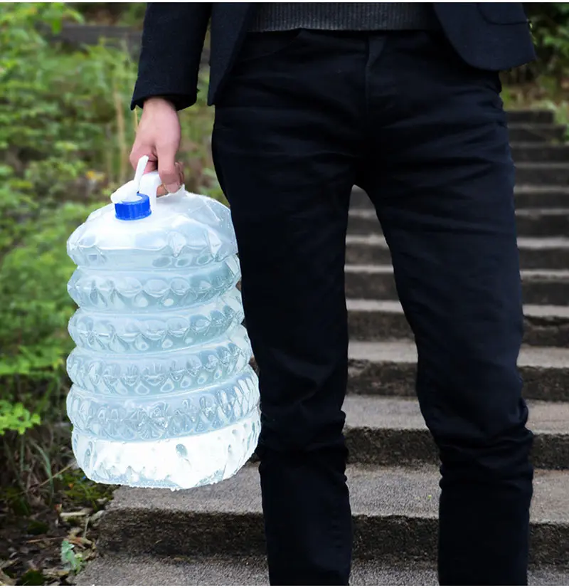 51015L Outdoor Water Bag Bucket Travel Hiking Fishing Picnic Foldable Water Bottle Camp Collapsible Drinking Water Container (7)