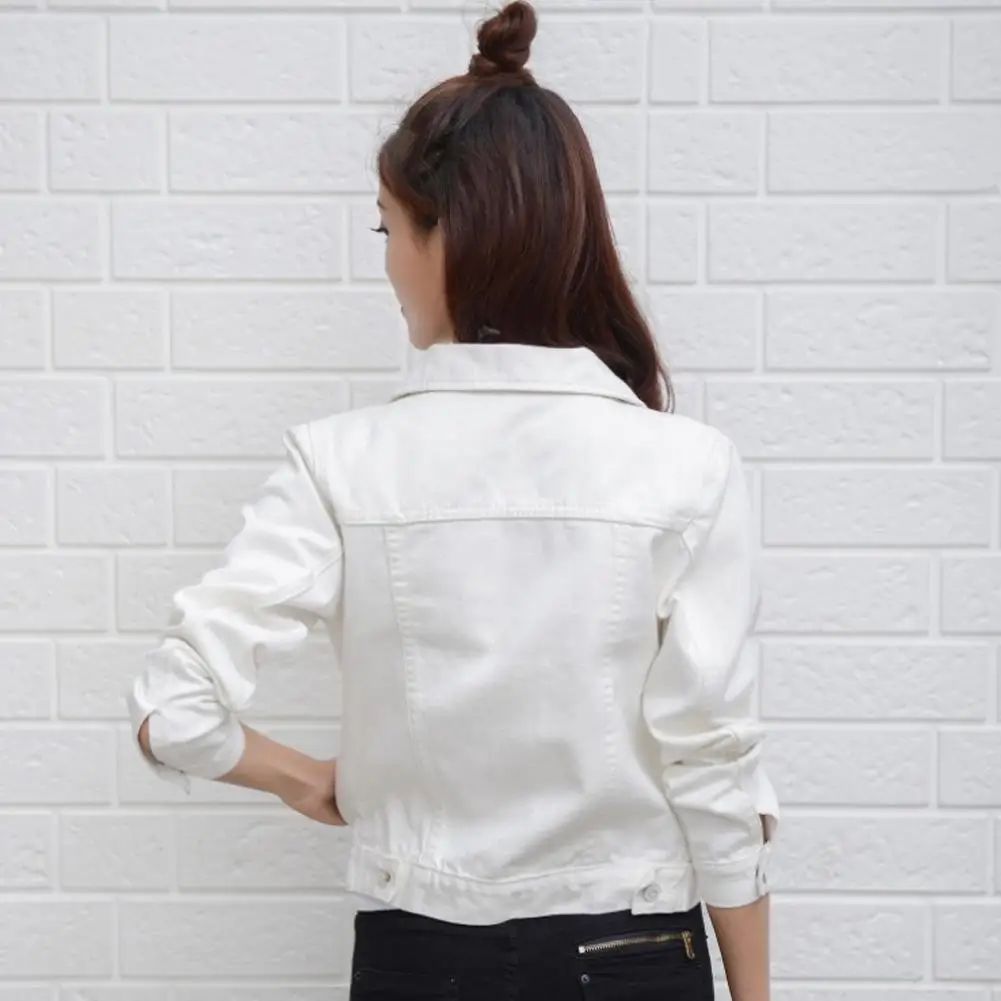 2019New Denim Jacket Light Blue Bomber Short Jeans Jacket Casual Ripped Denim Outwear 2XL Slim Long Sleeve Black Jeans Jack Coat