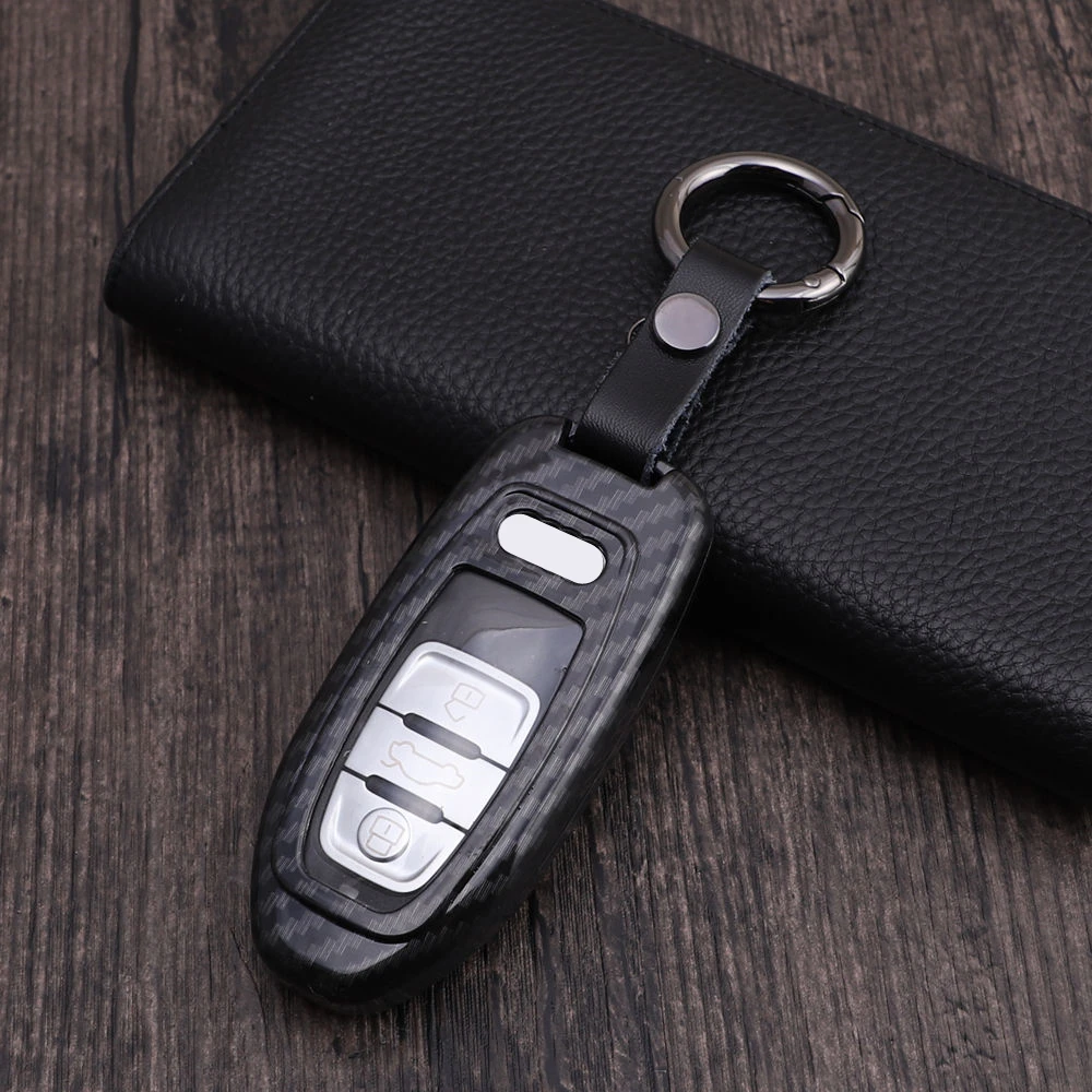 Carbon fiber Car Key Cover Keys Case For Audi A4 S4 B7 B8 A6 A5 A7 A8
