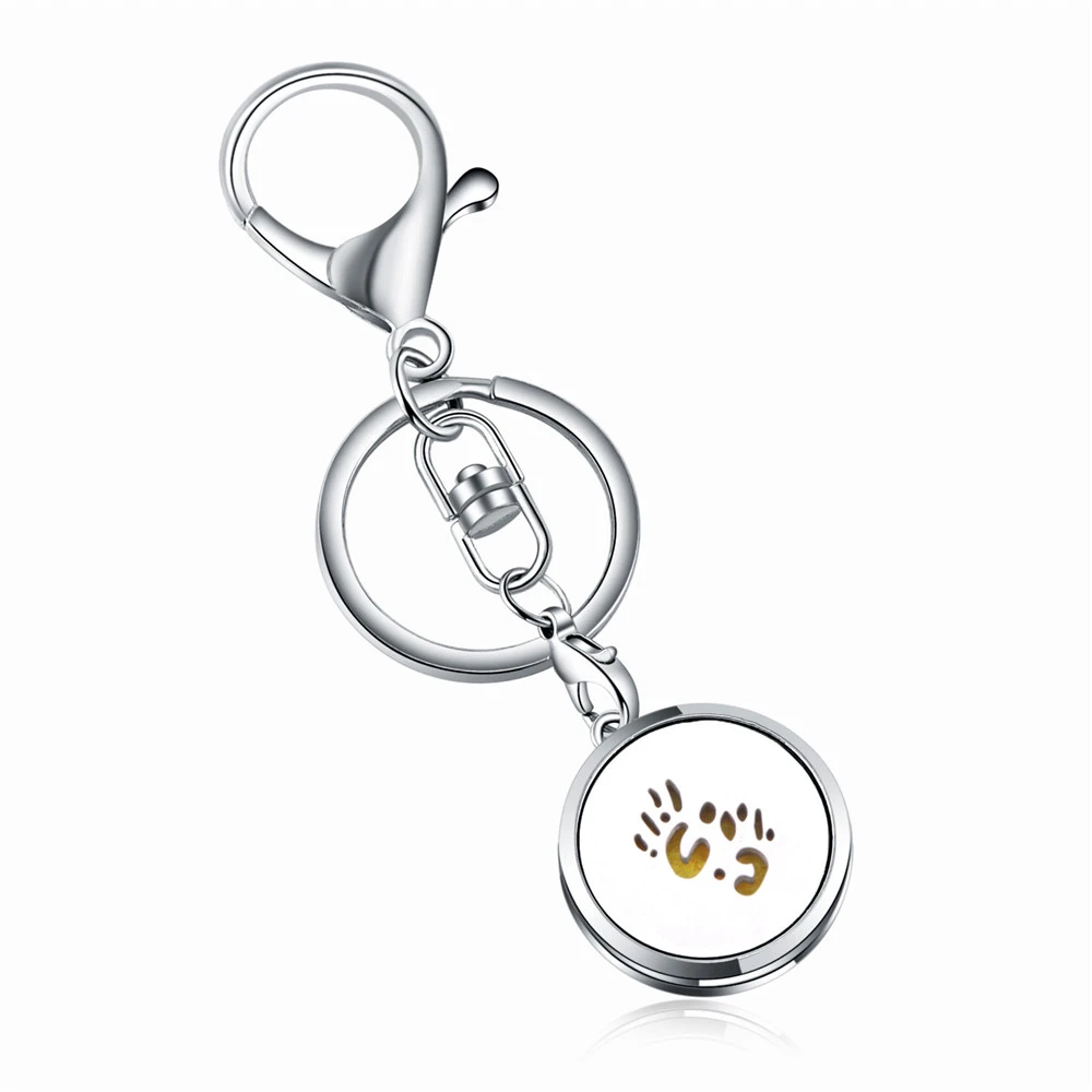 

Hand Of Hope Fashion Perfume Aroma Locket Keychain Stainless Steel Aromatherapy Essential Oil Diffuser Box Keyring Jewelry