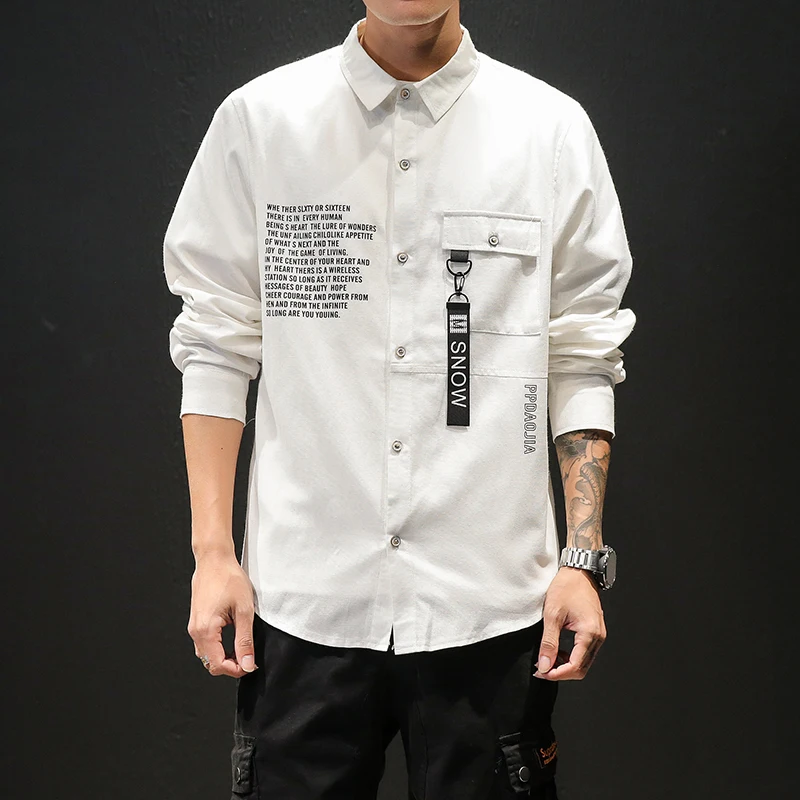 Download Fashion 2019 camisa masculina brand new loose men shirt ...