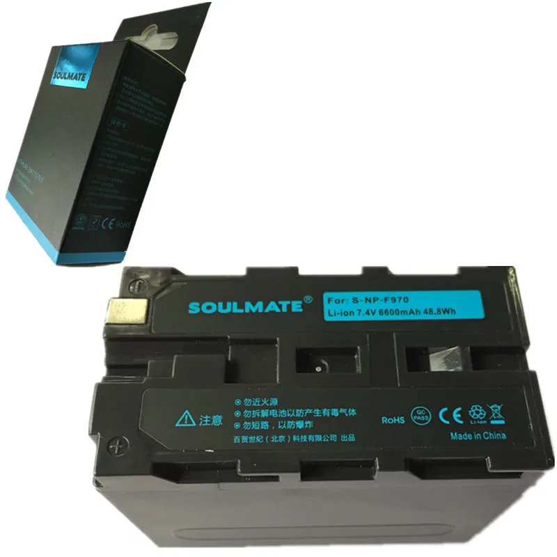 

SOULMATE NP-F970 lithium batteries pack NP-F960 lithium batteries F960 Digital camera battery For Sony DCR-VX2100 HDR-AX2000