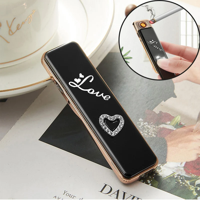 Мини USB аккумуляторная дуговая зажигалка ветрозащитная Бездымная беспламенная