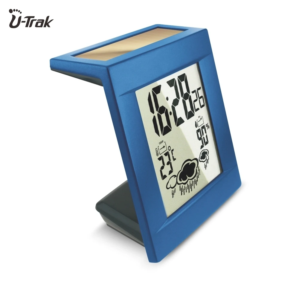

Digital Weather Station Metal Alarm Clock Humidity Monitor Weather Forecaster And Calender Temperature Display Thermometers