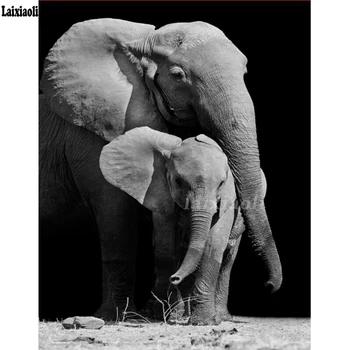 

5d Diamond Painting black white elephants picture DIY Diamond Embroidery sale full square round drill Mosaic diamond decoration