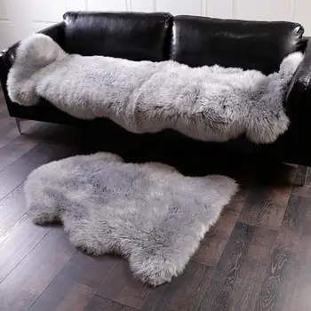 

75*120 CM Faux Fur Fake Sheepskin White Sofa Couch Chair Carpet Bay Window Bedroom Living Room Artificial Wool Warm Hairy Carpet
