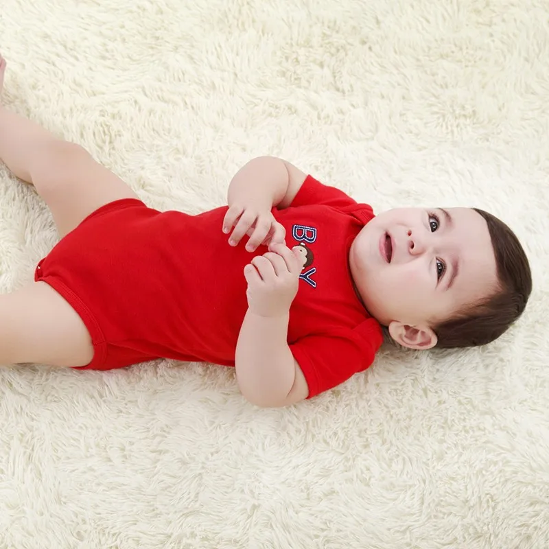 Roupas Infantil Retail One-Pieces Baby Bodysuit 0-12 M Red Cartoon Animal Baby Boy Clothes Pajamas Baby Clothing for Newborns (2)