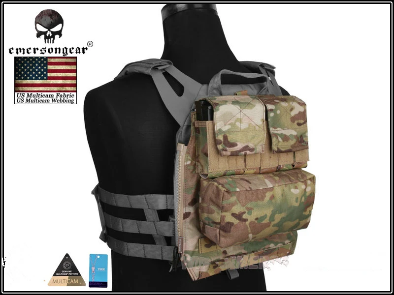 Emerson gear Back Pack на молнии панель для AVS JPC2.0 CPC Emerson тактический страйкбол Wargame Combat gear EM9286 мультикам койот черный