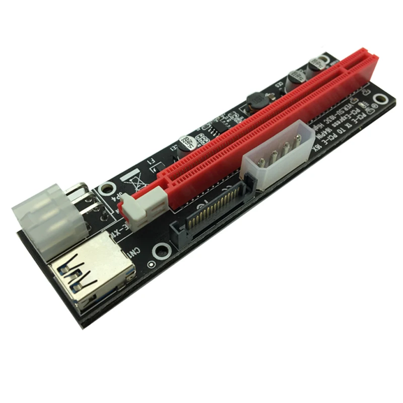 100 шт. PCI E Express 1X до 16X Райзер Расширитель карты SATA 15 Pin 6 4 PIN 3 Источник питания