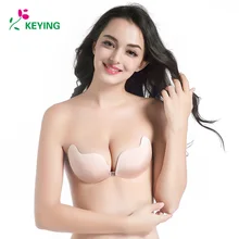 KEYING Fly Bra Strapless Silicone Push Up Invisible Bra Self Adhesive Backless Bralette Plus Size Seamless
