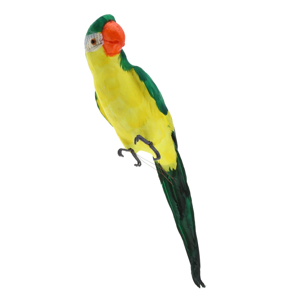 Fake Artificial Parrot Feathered Bird Budgie Garden Home Decoration