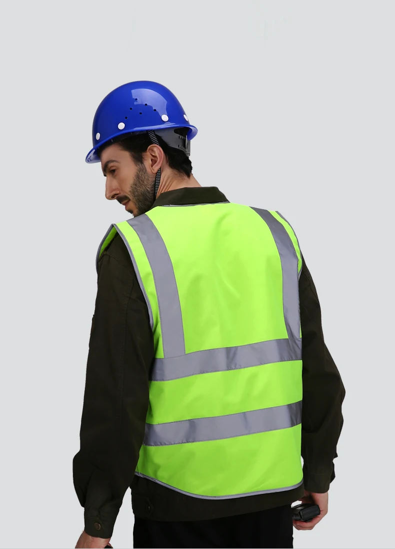 Открытый рабочий полезный инструмент для мужчин и женщин защитный жилет на молнии высокая видимость светоотражающий жилет с логотипом печати