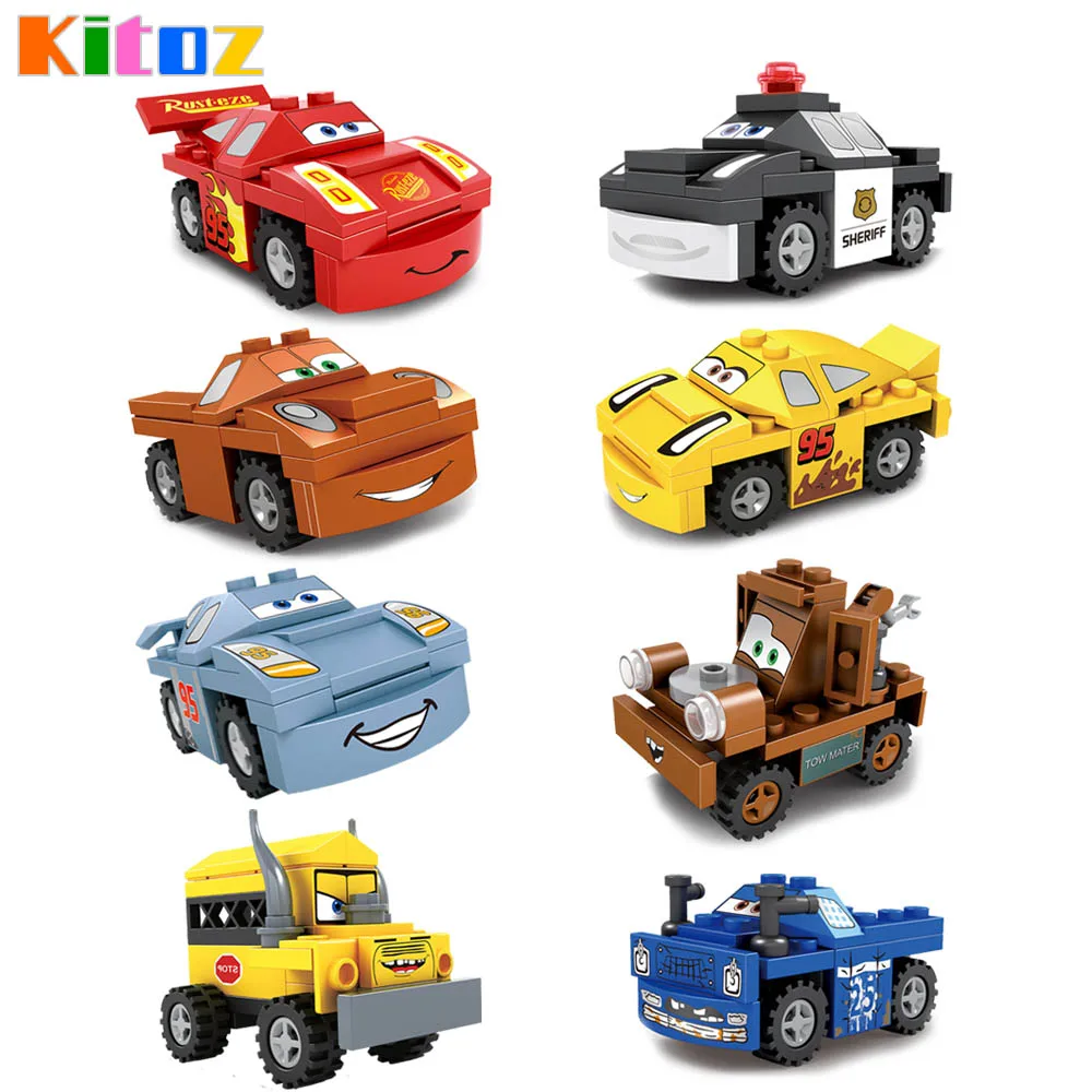 

Kitoz Cars 3 Juniors Lightning Speed Launcher Mater's Junkyard Smokey Garage Easy to Building Block Toy Compatible with lego