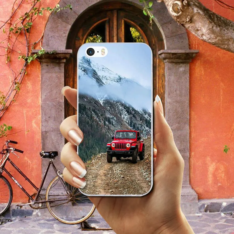 Мягкие силиконовые ТПУ чехлы для мобильных телефонов iPhone X XR XS Max 10 7 8 Plus 4 4s 5 5S SE 5C Shell Сумки Jeep Wrangler On Road USA