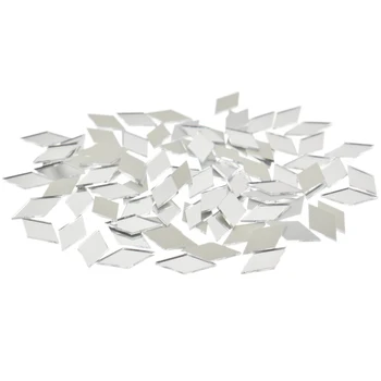 

100PCS Diamond Shape Glass Mirror Mosaic Tiles Bulk Home Decoration Crafts DIY Accessory Wall Artwork Supplies