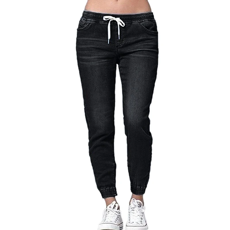 2019 spring and autumn new pencil pants retro high waist jeans new jeans ladies trousers loose Ccowboy pants XL 5XL 6X