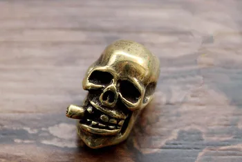 

Brass Smoking Skull Knife Pendant Hanging Button Phone EDC Umbrella Rope Pendant Zipper Head Knife Beads Paracord Beads