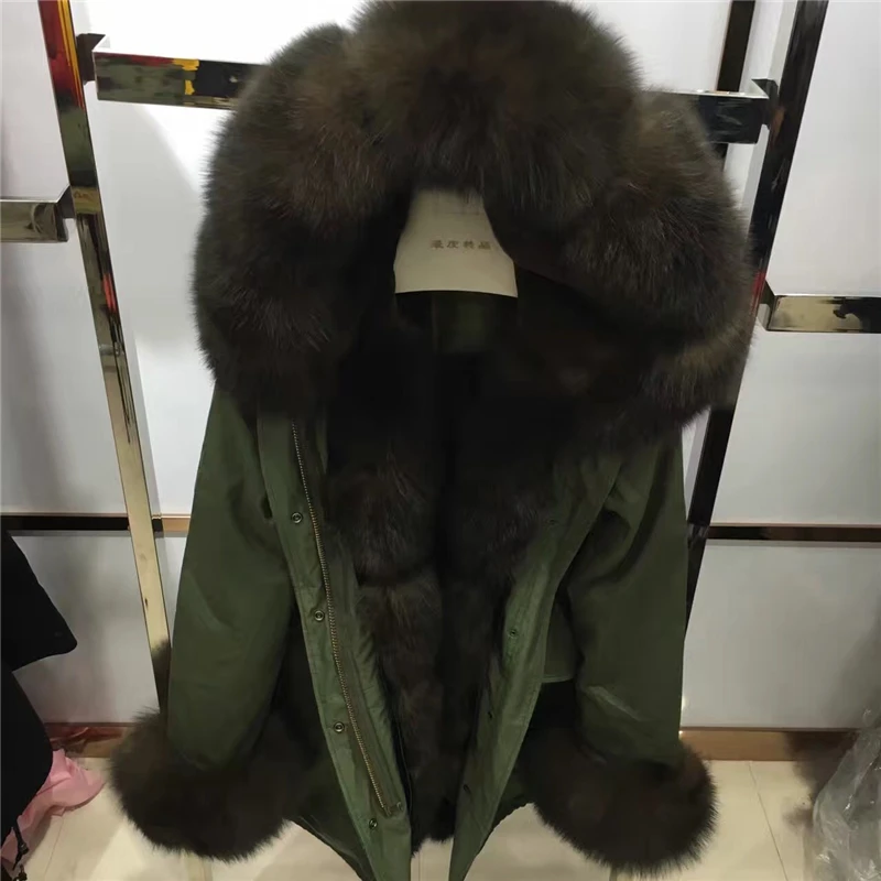 MAOMAOKONG зимняя куртка новая длинная камуфляжная женская верхняя одежда толстые парки натуральный Лисий мех воротник пальто с капюшоном