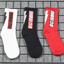 1 пара унисекс носки новые уличные модные носки мужские оригинальные буквы молния хип хоп носки повседневные мужские и женские носки