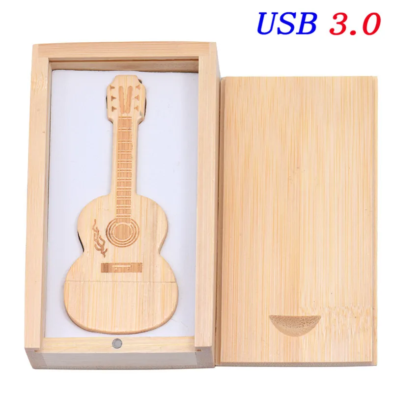 JASTER Wood usb 3,0 гитара+ коробка стиль Флешка 4 ГБ 8 ГБ 16 ГБ 32 ГБ usb3.0 usb флеш-накопитель pendriveN более 10 шт запись - Цвет: bamboo