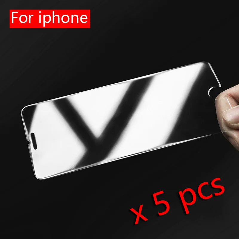 5 шт. для iphone X Xs Max Xr 8 Plus Apple 4 4s 5s 5c SE 6 6s 7 защита экрана из закаленного стекла 2.5D Arc glass