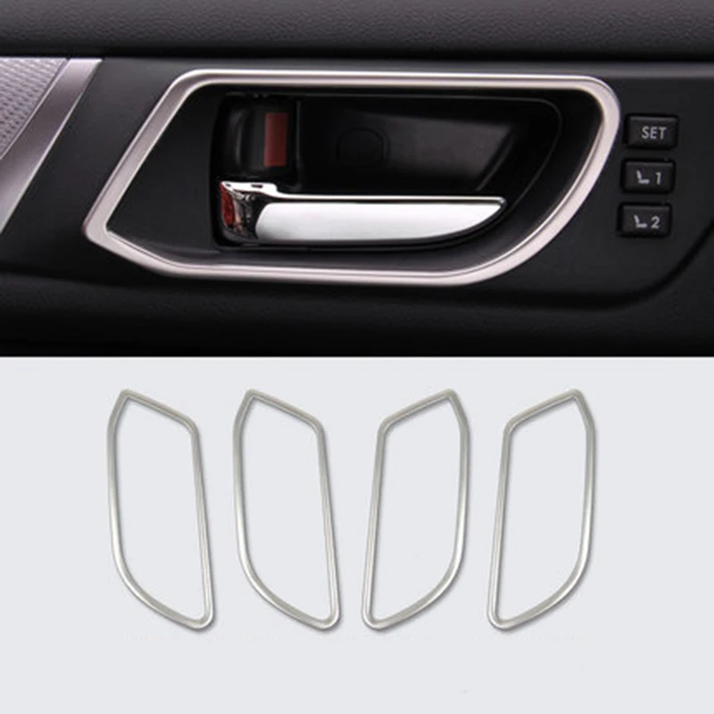 

STAINLESS INTERIOR DOOR HANDLES TRIM DECAL STICKERS FIT FOR 2015 2016 2017 SUBARU OUTBACK ACCESSORIES CAR-STYLING