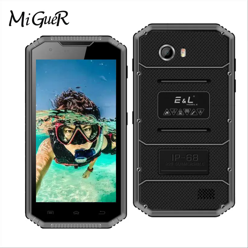 

E&L EL W7S IP68 Waterproof Mobile Phone 2GB+16GB 5.0''HD Android 7.0 MT6737 Quad Core 8.0MP+5.0MP 2800mAH 4G LTE Smartphone