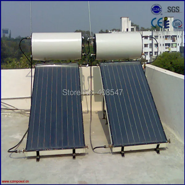 200L low pressure copper aluminum flat panel solar water heaterin