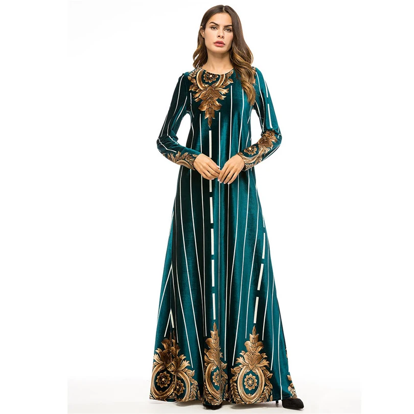 Турецкая мусульманская одежда для женщин 7323 abaya2018 Дубай женские длинные