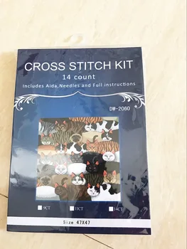 

Many lazy Cats Counted Cross Stitch 14CT DMC Cross Stitch Sets DIY Cross Stitch Kits Embroidery Home Decor Needlework