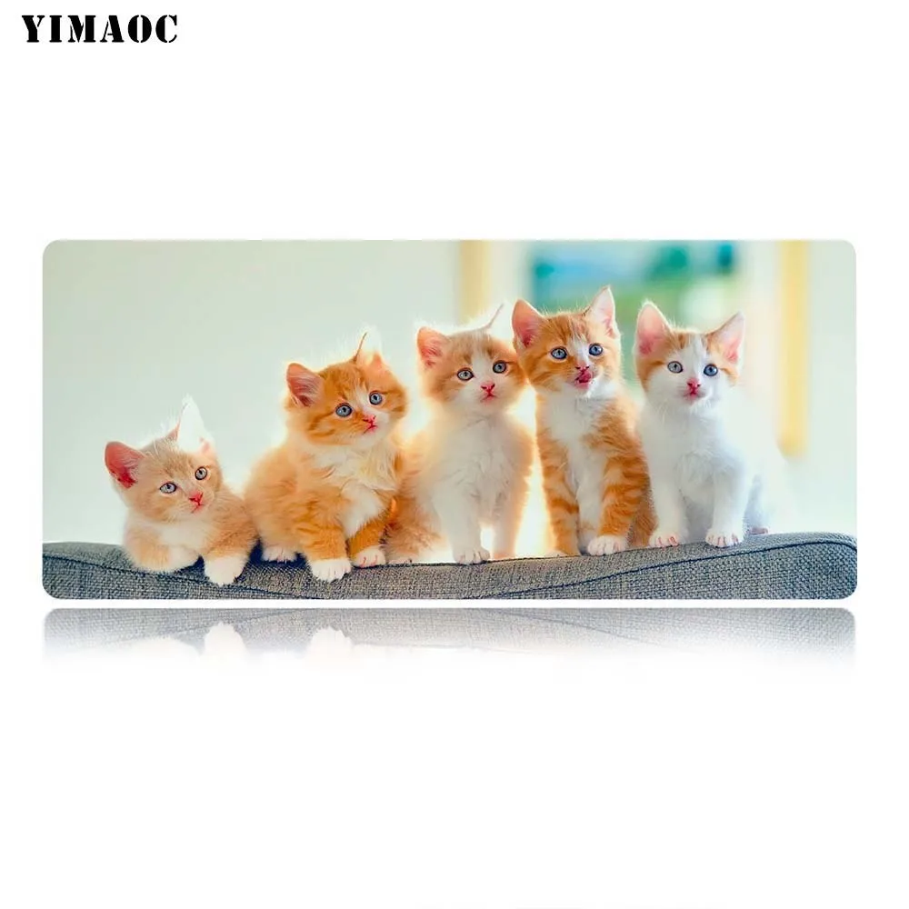 YIMAOC милые кошки коврик для мыши 30x80 см компьютерный коврик для мыши Противоскользящий натуральный каучук игровой коврик для мыши