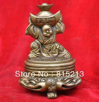 

wang 00082 Chinese Qianlong era bronze carved lucky boy censer
